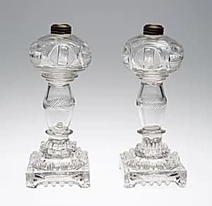 Pair of Lamps by Union Flint Glass Co.