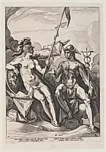 Pallas Athena and Mercury by Jacob Matham