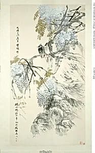 Paradise Flycatchers and Wisteria by Ren Yi