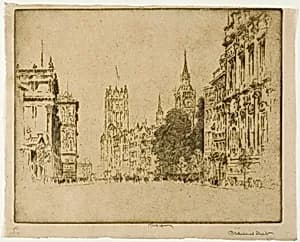 Parliament Street, Westminster by Joseph Pennell