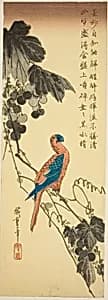 Parrot on a Grapevine by Utagawa Hiroshige