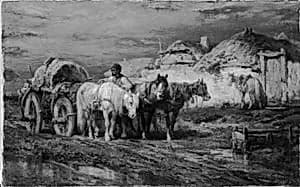 Peasants and Horses by Adolphe Schreyer