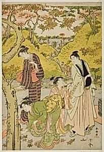 Picnic in Autumn by Katsukawa Shunchô