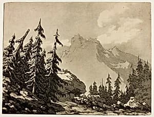 Pine Trees in the Mountains by John Robert Cozens