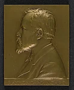 Plaquette Commemorating Raymond Poincare by Jules Clément Chaplain
