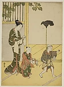 Playing Daimyo's Procession by Suzuki Harunobu