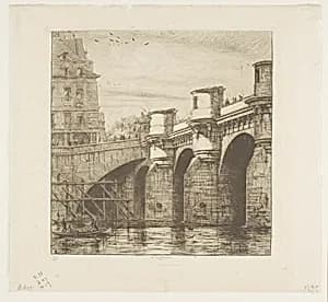 Pont-Neuf, Paris by Charles Meryon
