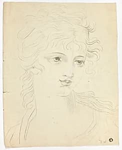 Portrait Head of Girl by J. Aspinall