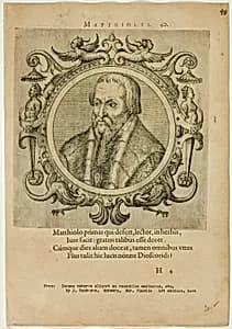 Portrait of Matthiolus by Johannes Sambucus