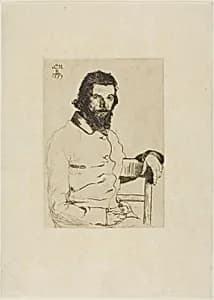 Portrait of Meryon by Félix Henri Bracquemond