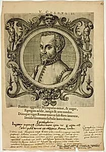 Portrait of V. Cordus by Johannes Sambucus
