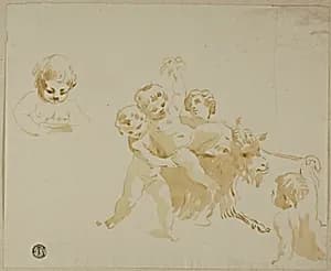 Putti Playing with Goat by Conte Antonio Maria Zanetti, the Elder