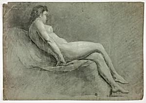 Reclining Academic Female Nude by Unknown