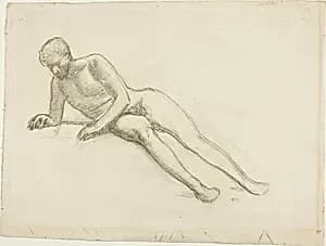 Reclining Male Nude by Pierre Puvis de Chavannes