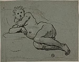 Reclining Nude by Workshop of Domenico Tintoretto