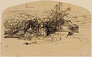 Rest with the Guard by Rodolphe Bresdin