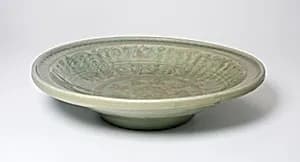 Ribbed Dish with Floral Scrolls by Unknown