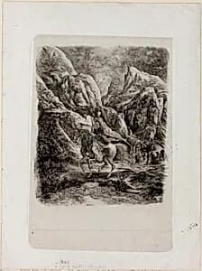 Rider in the Mountains by Rodolphe Bresdin