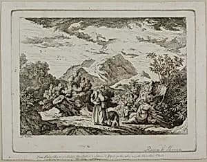 Rocca di Mezzo by Adrian Ludwig (Ludwig) Richter