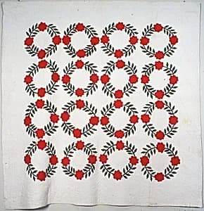 "Rose Wreath" Quilt by Unknown