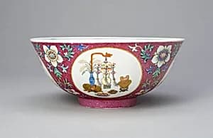Ruby-Ground Medallion Bowl by Unknown