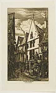 Rue des Toiles, Bourges by Charles Meryon