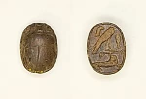 Scarab: Falcon with Antelope by Ancient Egyptian