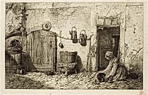 Scullery Maid by Charles Émile Jacque