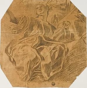 Seated Allegorical Female Figure by Lorenzo de'Ferrari