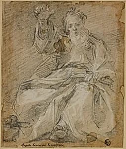 Seated Bearded Figure (Prophet?) by Ferraù Fenzone