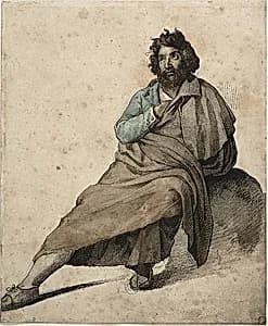 Seated Italian Peasant by Jean Louis André Théodore Géricault