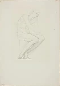 Seated Male Nude by Sir Edward Burne-Jones