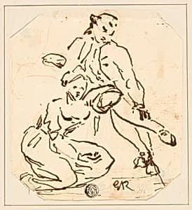 Seated Man and Woman by George Romney