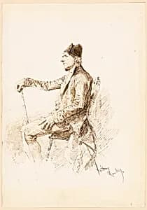 Seated Man in Profile by Mariano Fortuny y Marsal