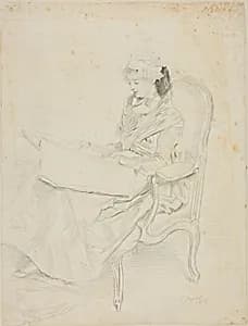 Seated Young Woman Reading by Jules Jacquet