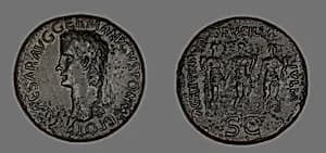 Sestertius (Coin) Portraying Caligula by Ancient Roman