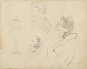 Sheet of Caricatures by Jean Louis André Théodore Géricault