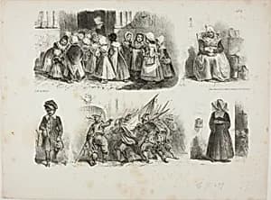 Sheet of Sketches by Denis Auguste Marie Raffet