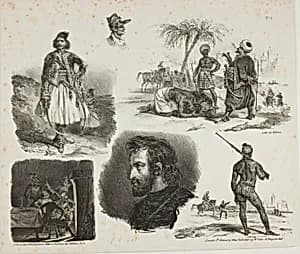 Sheet of Sketches by Denis Auguste Marie Raffet