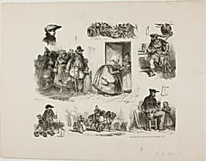 Sheet of Sketches by Denis Auguste Marie Raffet