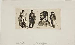 Sheet of Skteches by Denis Auguste Marie Raffet