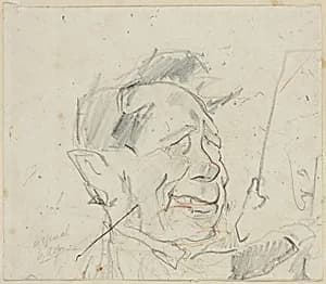 Sketch of Ferdinand Marinus by Félicien Rops
