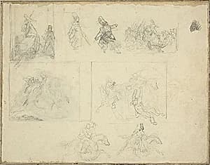 Sketches for Military Compositions by Jean Louis André Théodore Géricault