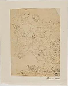 Sketches of Figures, Landscape by Marco Antonio Franceschini