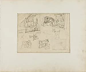 Sketches of Goats by Jean Louis André Théodore Géricault