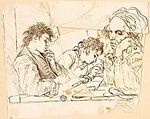 Sketches of School Boys by Unknown Italian