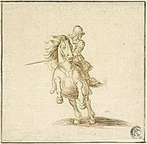 Soldier on Galloping Horse by Stefano della Bella