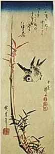 Sparrow and bamboo by Utagawa Hiroshige