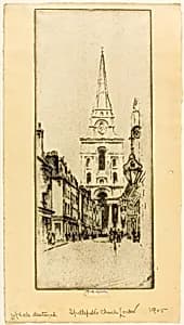 Spitalfields Church by Joseph Pennell