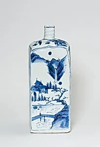 Square Bottle with Landscapes by Unknown
